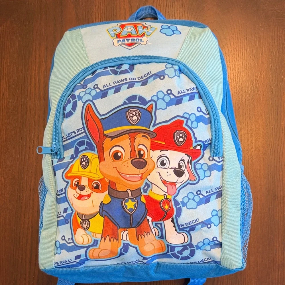 Paw Patrol Kids Backpack Blue Chase Marshall Rubble School Bag